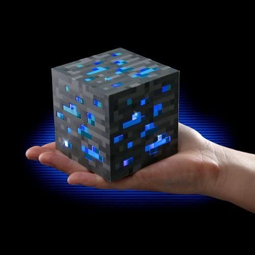 ThinkGeek Minecraft Light-Up Blue Stone Diamond Ore - Sure to Keep Pigmen Away