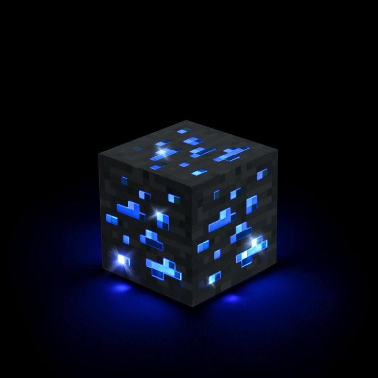 ThinkGeek Minecraft Light-Up Blue Stone Diamond Ore - Sure to Keep Pigmen Away