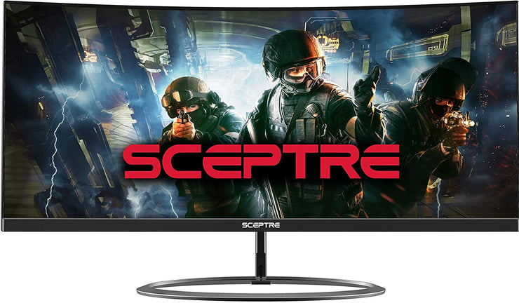 Sceptre Curved 30" 21: 9 Creative Monitor 2560x1080p Ultra Wide Ultra Slim HDMI DisplayPort Up to 85Hz MPRT 1ms FPS-RTS Build-in Speakers