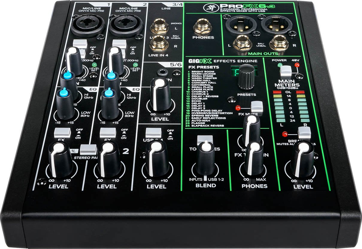 Mackie ProFX6v3 6 Channel Professional Effects Mixer with USB