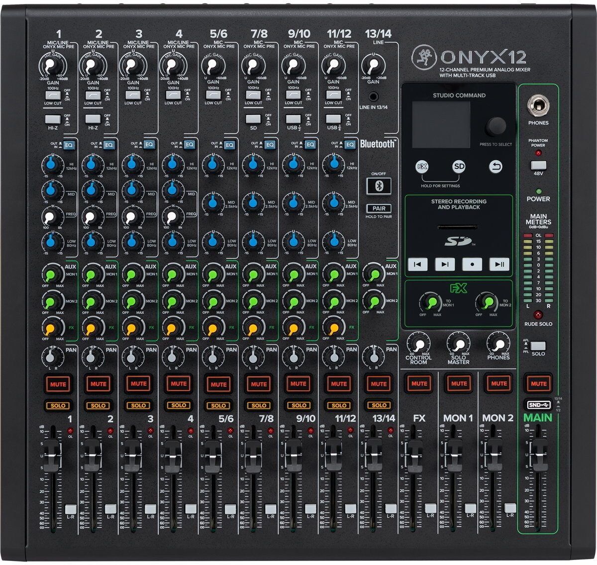Mackie Onyx12 12-channel Analog Mixer with Multi-Track USB