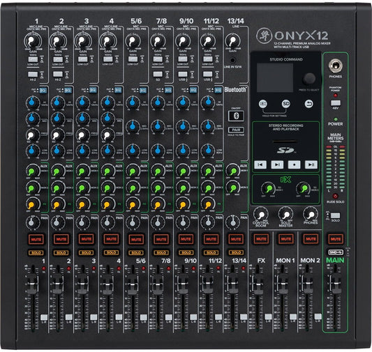 Mackie Onyx12 12-channel Analog Mixer with Multi-Track USB