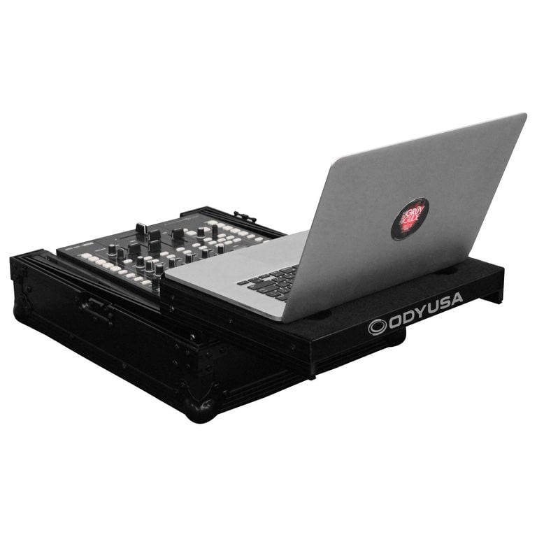 Odyssey 12″ DJ Mixer all black Case with Glide Laptop Platform